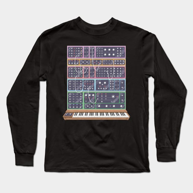 Modular Synth Long Sleeve T-Shirt by Synthshirt